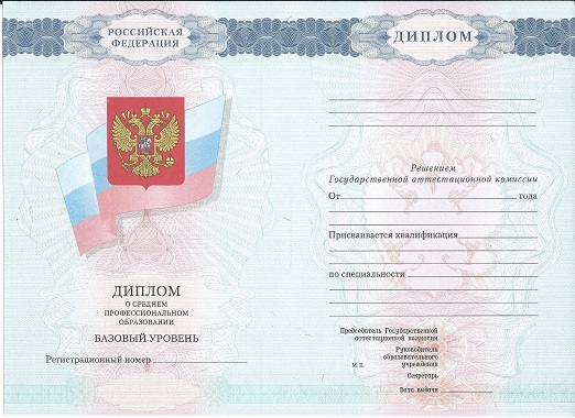 Диплом колледжа 2007-2010 года
